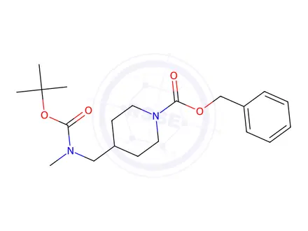 Chemical structure of Benzyl 4-((tert-butoxycarbonyl(methyl)amino)methyl)piperidine-1-carboxylate