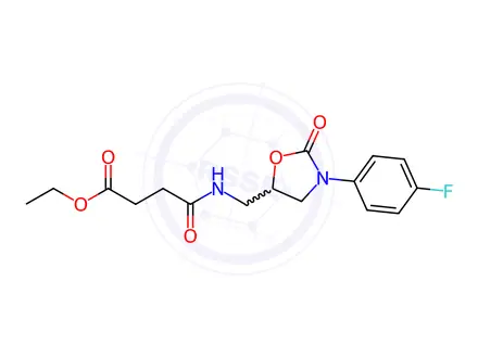 Chemical structure of Ethyl 4-(((3-(4-fluorophenyl)-2-oxooxazolidin-5-yl)methyl)amino)-4-oxobutanoate