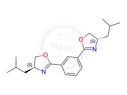 Chemical structure of Oxazole, 2,2'-(1,3-phenylene)bis[4,5-dihydro-4-(2-methylpropyl)-, (4S,4'S)-