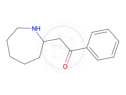 Chemical structure of 2-(Azepan-2-yl)-1-phenylethan-1-one