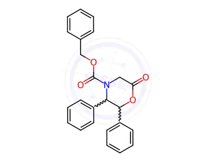 Chemical structure of Benzyl 6-oxo-2,3-diphenyl-4-morpholinecarboxylate