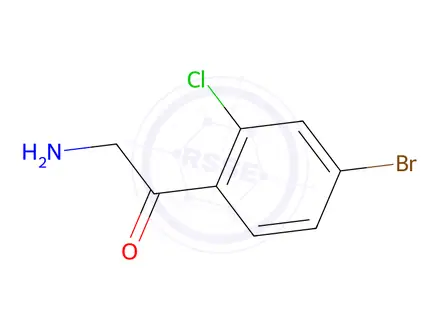 Chemical structure of 2-Amino-1-(4-bromo-2-chlorophenyl)ethan-1-one