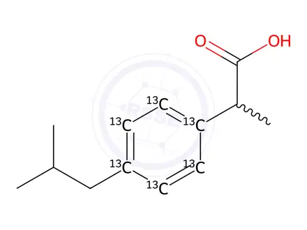 Chemical structure of Ibuprofen-13C6