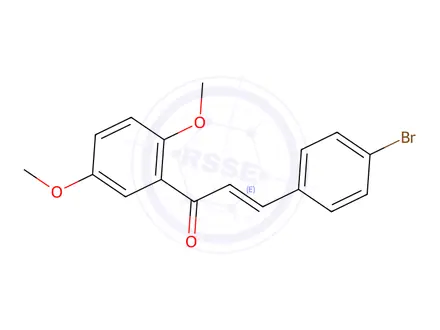 Chemical structure of (2E)-3-(4-Bromophenyl)-1-(2,5-dimethoxyphenyl)prop-2-en-1-one