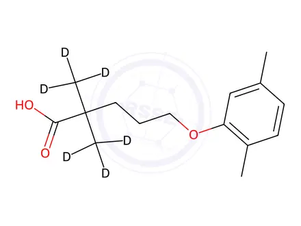 Chemical structure of Gemfibrozil-[D6]