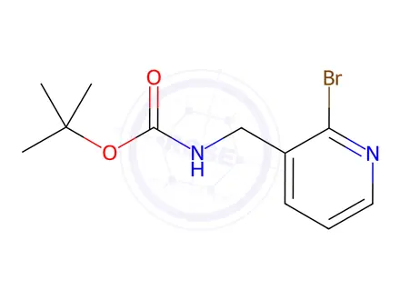 Chemical structure of Carbamic acid, N-[(2-bromo-3-pyridinyl)methyl]-, 1,1-dimethylethyl ester
