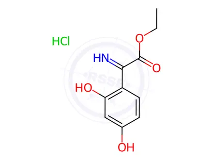Chemical structure of ethyl (2,4-dihydroxyphenyl)iminoacetate hydrochloride