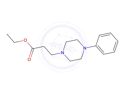 Chemical structure of Ethyl 3-(4-phenyl-1-piperazinyl)propanoate, 97%