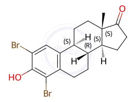 Chemical structure of 2,4-Dibromo Estrone