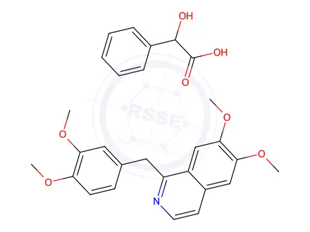 Chemical structure of glycolic acid, compound with 1-[(3,4-dimethoxyphenyl)methyl]-6,7-dimethoxyisoquinoline (1:1)