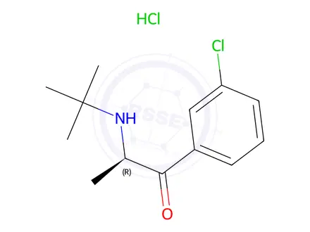 Chemical structure of (R)-Bupropion hydrochloride