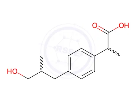 Chemical structure of 3-Hydroxyibuprofen