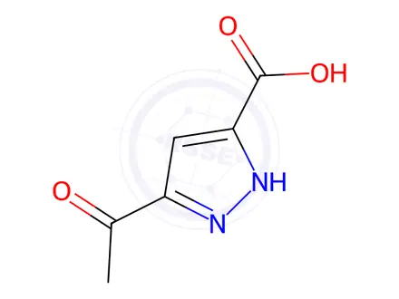 Chemical structure of 3-Acetyl-1H-pyrazole-5-carboxylic acid