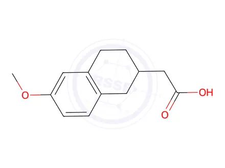 Chemical structure of 2-(6-methoxy-1,2,3,4-tetrahydronaphthalen-2-yl)acetic acid
