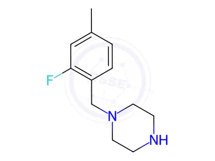 Chemical structure of 1-(2-Fluoro-4-methylbenzyl)-piperazine dihydrochloride