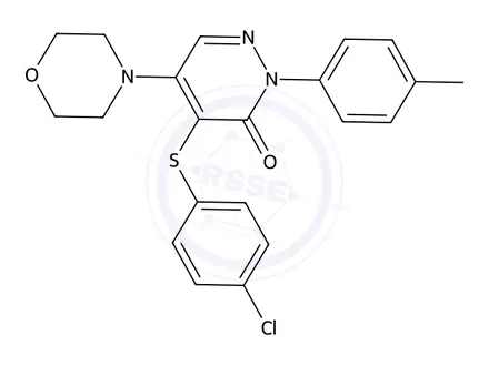 Chemical structure of 4-((4-Chlorophenyl)thio)-5-morpholino-2-(p-tolyl)pyridazin-3(2H)-one