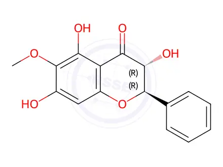 Chemical structure of (2R,3R)-2,3-Dihydro-3,5,7-trihydroxy-6-methoxy-2-phenyl-4H-1-benzopyran-4-one