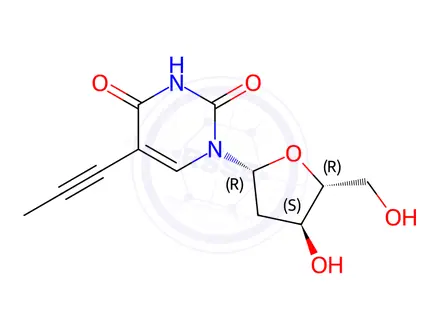 Chemical structure of 5-(1-Propynyl)-2’-deoxyuridine