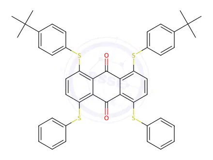 Chemical structure of 1,8-Bis((4-(tert-butyl)phenyl)thio)-4,5-bis(phenylthio)anthracene-9,10-dione