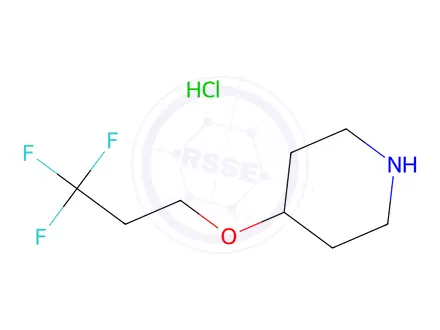 Chemical structure of 4-(3,3,3-trifluoropropoxy)piperidine hydrochloride