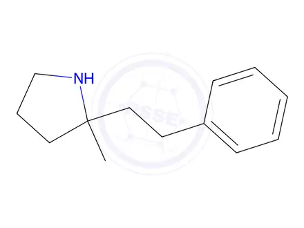 Chemical structure of 2-methyl-2-(2-phenylethyl)pyrrolidine