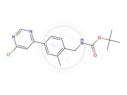 Chemical structure of tert-Butyl 4-(6-chloropyrimidin-4-yl)-2-methylbenzylcarbamate