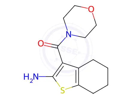 Chemical structure of 3-(Morpholin-4-ylcarbonyl)-4,5,6,7-tetrahydro-1-benzothien-2-ylamine