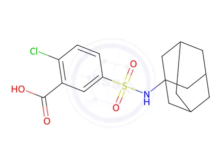 Chemical structure of 5-(n-(Adamantan-1-yl)sulfamoyl)-2-chlorobenzoic acid