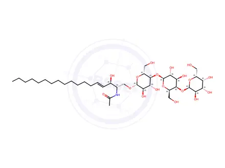 Chemical structure of 1-O-(O-Α-D-galactopyranosyl-(1→4)-O-β-D-galactopyranosyl-(1→4)-β-D-glucopyranosyl)-ceramide