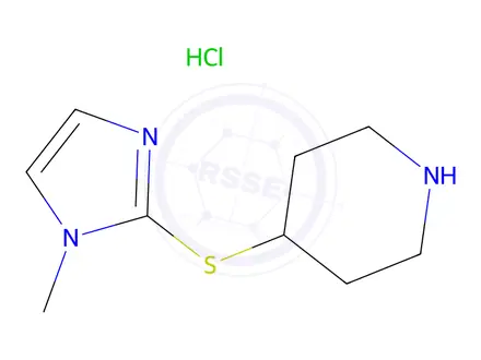 Chemical structure of 4-[(1-Methyl-1h-imidazol-2-yl)sulfanyl]piperidine hydrochloride
