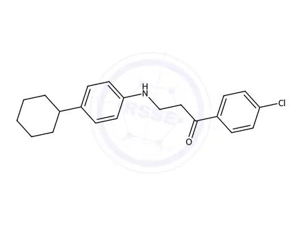 Chemical structure of 1-(4-Chlorophenyl)-3-((4-cyclohexylphenyl)amino)propan-1-one