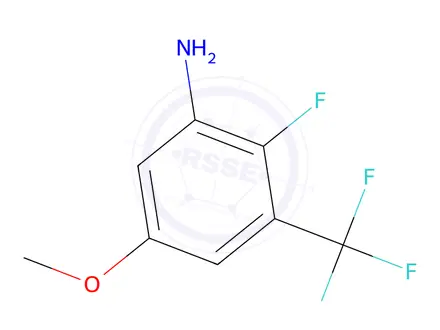 Chemical structure of 2-Fluoro-5-methoxy-3-(trifluoromethyl)aniline