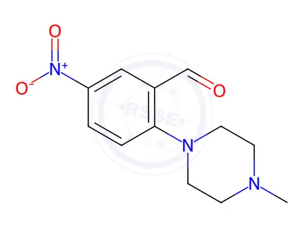 Chemical structure of 2-(4-methylpiperazino)-5-nitrobenzenecarbaldehyde