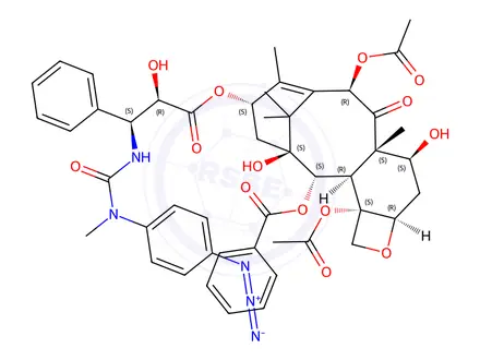 Chemical structure of ((azidophenyl)ureido)taxoid