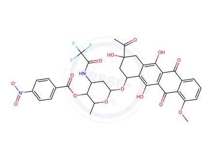 Chemical structure of N-Trifluoroacetamido-4’-p-nitrobenzoyl Daunorubicin