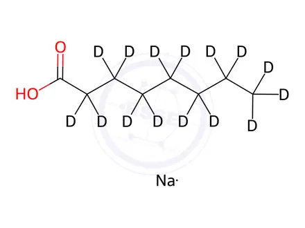 Chemical structure of Sodium Octanoate-D15
