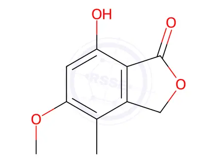 Chemical structure of 7-Hydroxy-5-Methoxy-4-Methylisobenzofuran-1(3H)-One