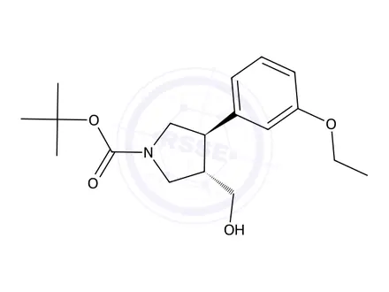 Chemical structure of Tert-butyl (3R,4S)-3-(3-ethoxyphenyl)-4-(hydroxymethyl)pyrrolidine-1-carboxylate