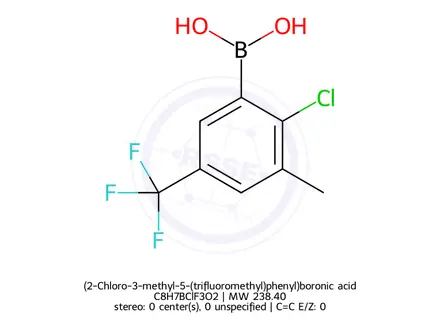 Chemical structure of (2-Chloro-3-methyl-5-(trifluoromethyl)phenyl)boronic acid