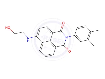 Chemical structure of 2-(3,4-Dimethylphenyl)-6-((2-hydroxyethyl)amino)-1h-benzo[de]isoquinoline-1,3(2H)-dione