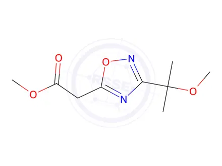 Chemical structure of Methyl 2-(3-(2-methoxypropan-2-yl)-1,2,4-oxadiazol-5-yl)acetate