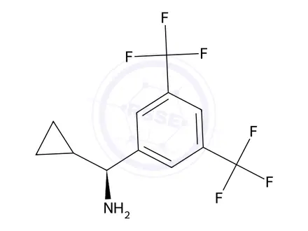 Chemical structure of (S)-(3,5-bis(trifluoromethyl)phenyl)(cyclopropyl)methanamine