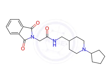 Chemical structure of N-((1-Cyclopentylpiperidin-4-yl)methyl)-2-(1,3-dioxoisoindolin-2-yl)acetamide
