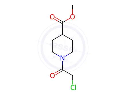 Chemical structure of 1-(2-Chloro-acetyl)-piperidine-4-carboxylic acidmethyl ester