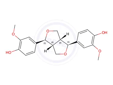 Chemical structure of (+)-Pinoresinol (>80% ee)