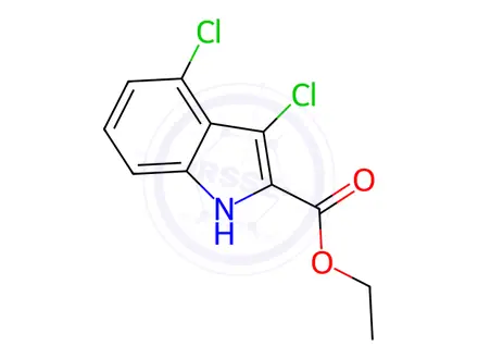 Chemical structure of Ethyl 3,4-Dichloro-1H-indole-2-carboxylate