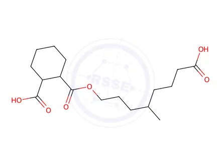 Chemical structure of 2-(7-Carboxy-4-methylheptoxy)carbonylcyclohexane-1-carboxylic acid