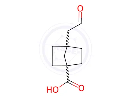 Chemical structure of 4-(2-Oxoethyl)bicyclo[2.2.1]heptane-1-carboxylic acid