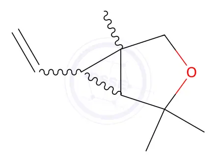 Chemical structure of 3-Oxabicyclo[3.1.0]hexane, 6-ethenyl-1,4,4-trimethyl-, (1R,5S,6S)-