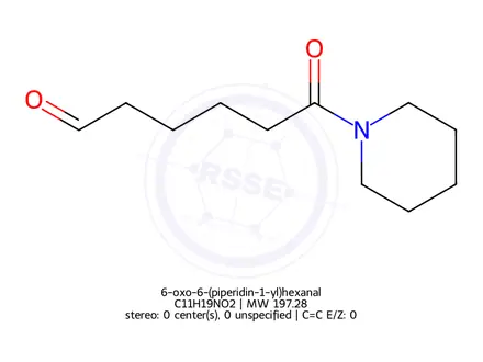 Chemical structure of 6-oxo-6-(piperidin-1-yl)hexanal